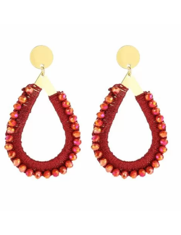 Oorbellen kralen red