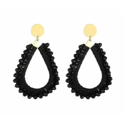 Oorbellen kralen Black